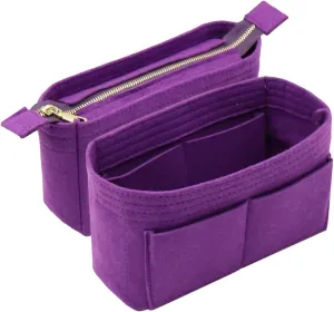 LEXSION Organizer,Bag Organizer,Insert purse organizer with 2 packs in one set fit NeoNoe Noé Series perfectly Purple