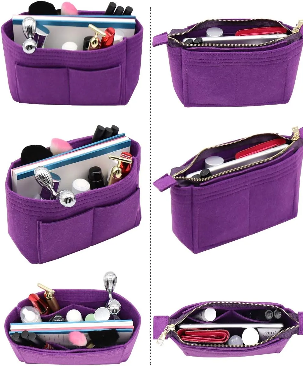 LEXSION Organizer,Bag Organizer,Insert purse organizer with 2 packs in one set fit NeoNoe Noé Series perfectly Purple