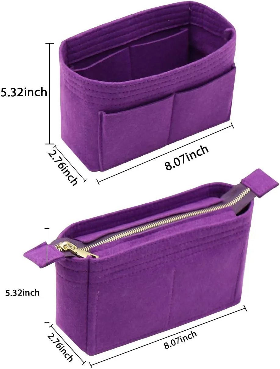 LEXSION Organizer,Bag Organizer,Insert purse organizer with 2 packs in one set fit NeoNoe Noé Series perfectly Purple
