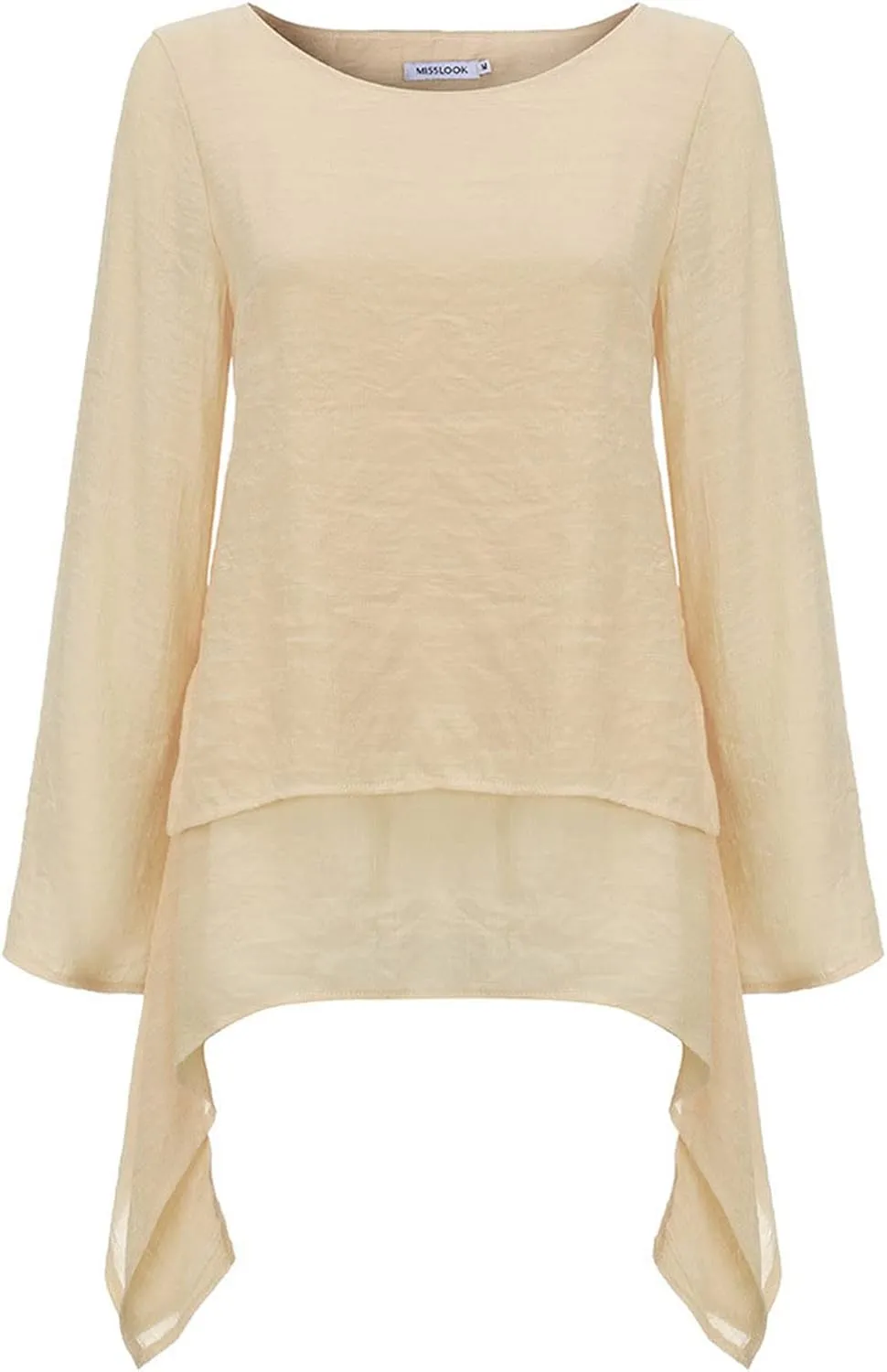 Linen Tops for Women Lightweight Long Sleeve Crewneck Dress Shirts Fashion Breathable Boho Summer Vacation Blouse