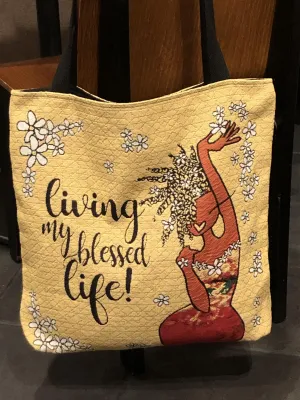 Living My Blessed Life Woven Tote Bag