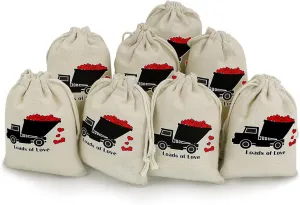 Loads of Love Cute Tag Drawstring Gift Bags 8 Sets Pockets DIY Jewelry Storage Pouches Wedding Party, style