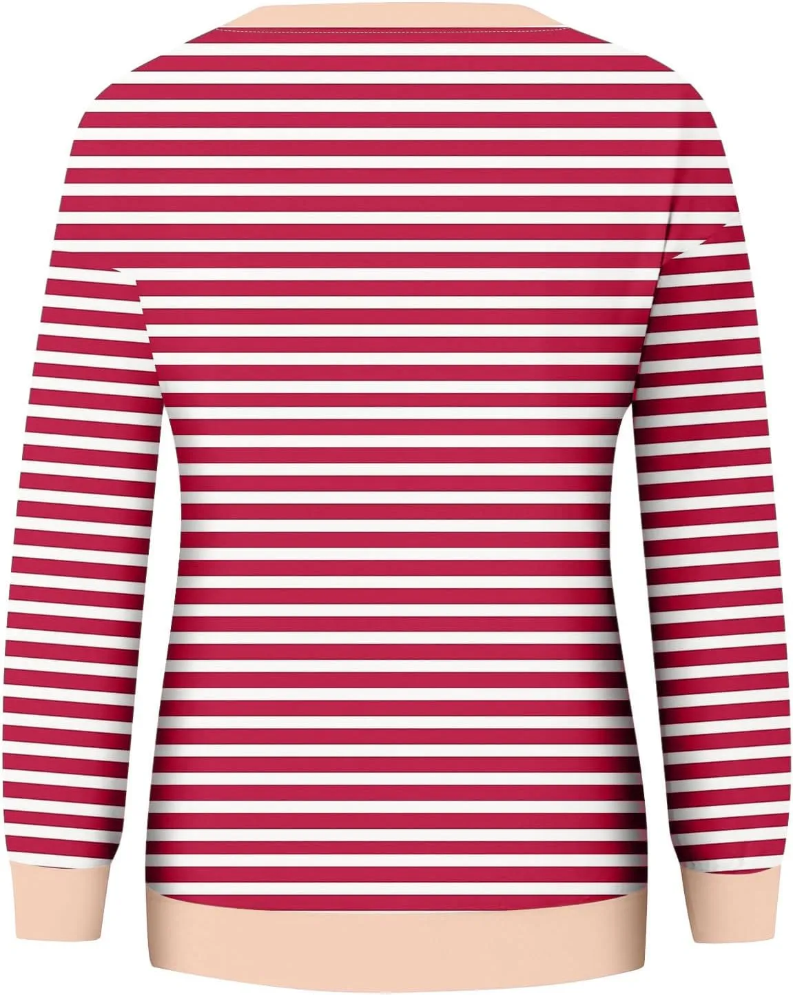 Long Sleeve T Shirts for Women Crewneck Causal Striped Blouse Tops Fall Fashion Vacation Pullover Ladies Clothes 2024