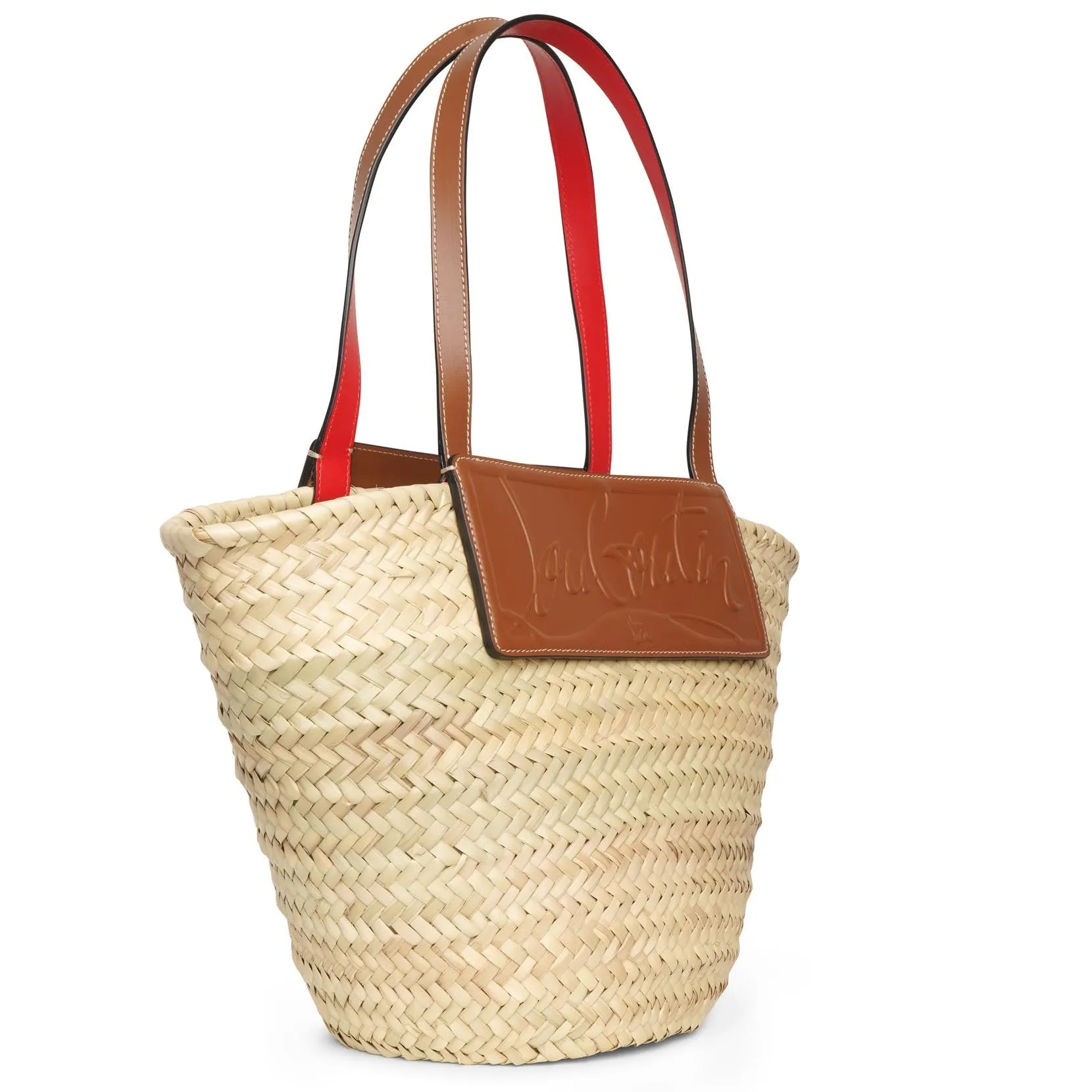 Loubi Shore nude 5 leather beach tote