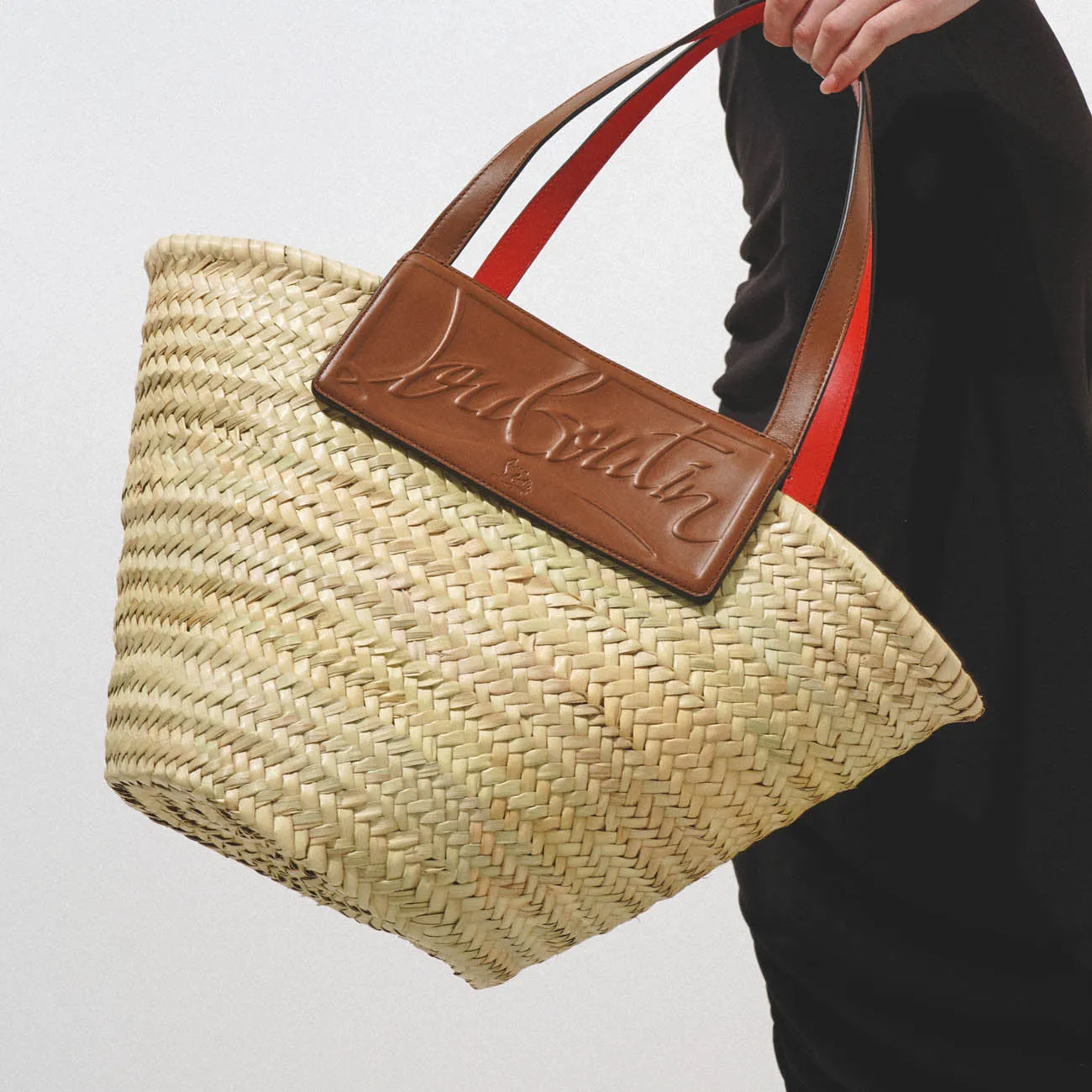 Loubi Shore nude 5 leather beach tote