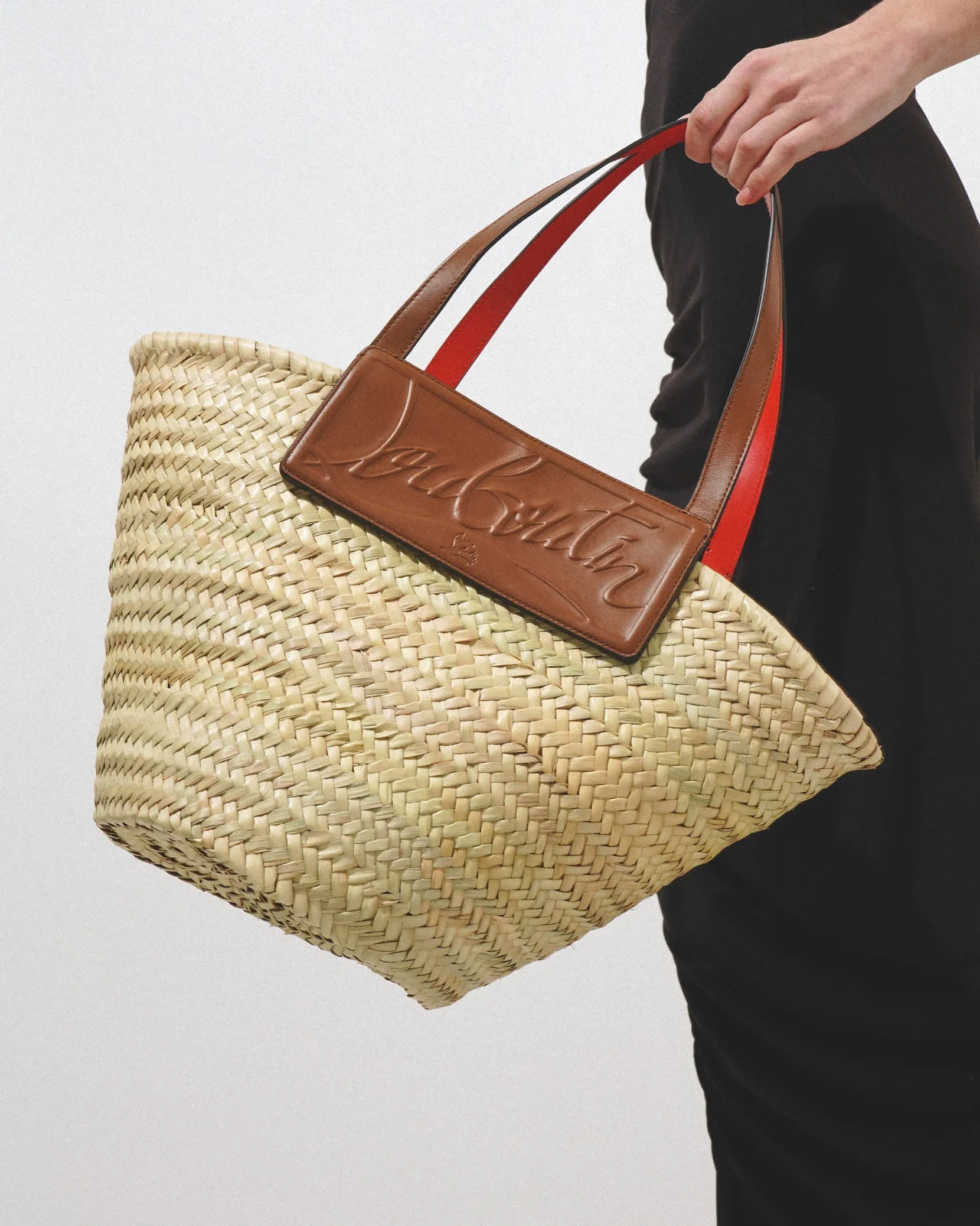 Loubi Shore nude 5 leather beach tote