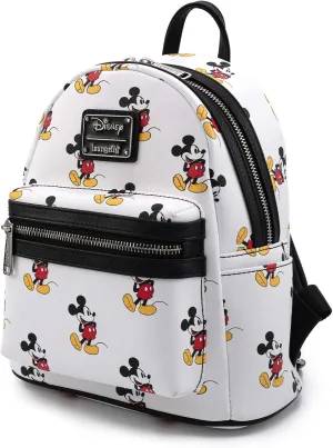 Loungefly Disney Mickey Mouse All Over Print Womens Double Strap Shoulder Bag Purse