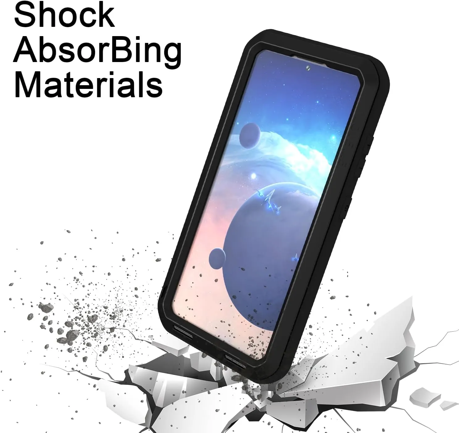 LOVE MEI Compatible with Samsung Galaxy S24 Case, Outdoor Sports Waterproof Military Heavy Duty Shockproof Dust/Dirt Proof Hybrid Aluminum Metal Silicone Tempered Glass Full Body Cover (Black)