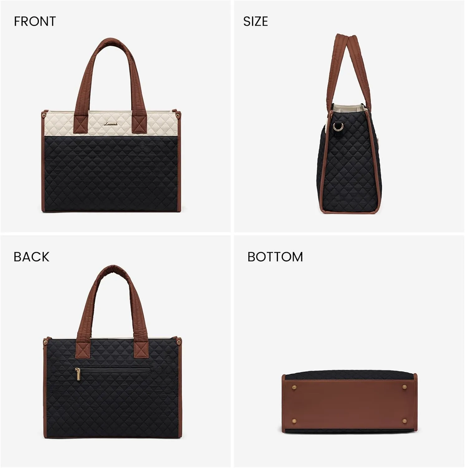LOVEVOOK Laptop Tote for 17.3inch laptops - Quilted Women's Professional Teacher Business Bag - Lightweight Shoulder, Travel Bag