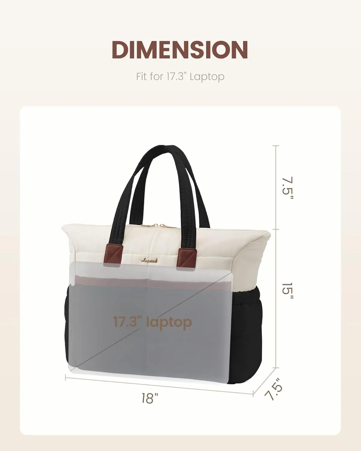 LOVEVOOK Tote Bag for Women,Light Puffer Tote Bag with Multi-pockets,Stylish Carry on Laptop Bags for Daily,Travel,Work,Gym