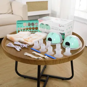 Lumbi L1 Hands-Free Breast Pump Set - Hospital Grade - 17/19/21/24 Silicone Insert Flanges & 27mm Silicon Flange, 50 Milk Bags, 3 Quiet Modes 9 Levels, LED Display, Custom Shut Off Timer, Flange Ruler