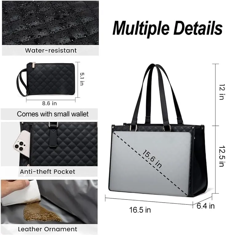 Lunch Tote Bag for Women,2 in 1 Bags Combo,Tote Work Bags with Insulated Lunch Compartment,15.6 Inch Large Capacity Laptop Bag Computer Handbag