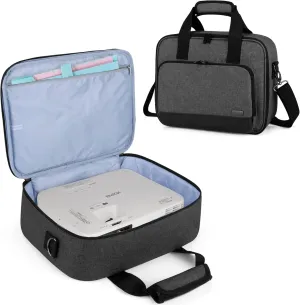 LUXJA Projector Case, Projector Bag with Accessories Storage Pockets (Compatible with Most Major Projectors), Medium(13.75 x 10.5 x 4.5 Inches), Black