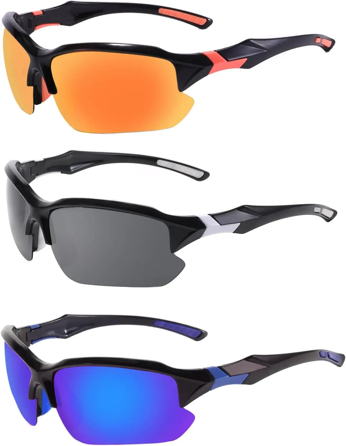 MALIDAK Polarized Sunglasses Men, Cycling Sun Glasses for Men Womens Youth, UV400 Protection Sports Sunglasses for Baseball
