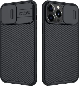 Mangix for iPhone 13 Pro Case with Camera Cover,Slim Fit Thin Polycarbonate Protective Shockproof Cover with Slide Camera Cover, Upgraded Case for Apple iPhone 13 Pro (Black)