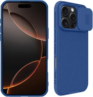 Mangix for iPhone 16 Pro Case with Camera Cover,Slim Fit Thin Polycarbonate Protective Shockproof Cover with Slide Camera Cover, Upgraded Case for Phone 16 Pro 6.3inch 2024 (Blue)