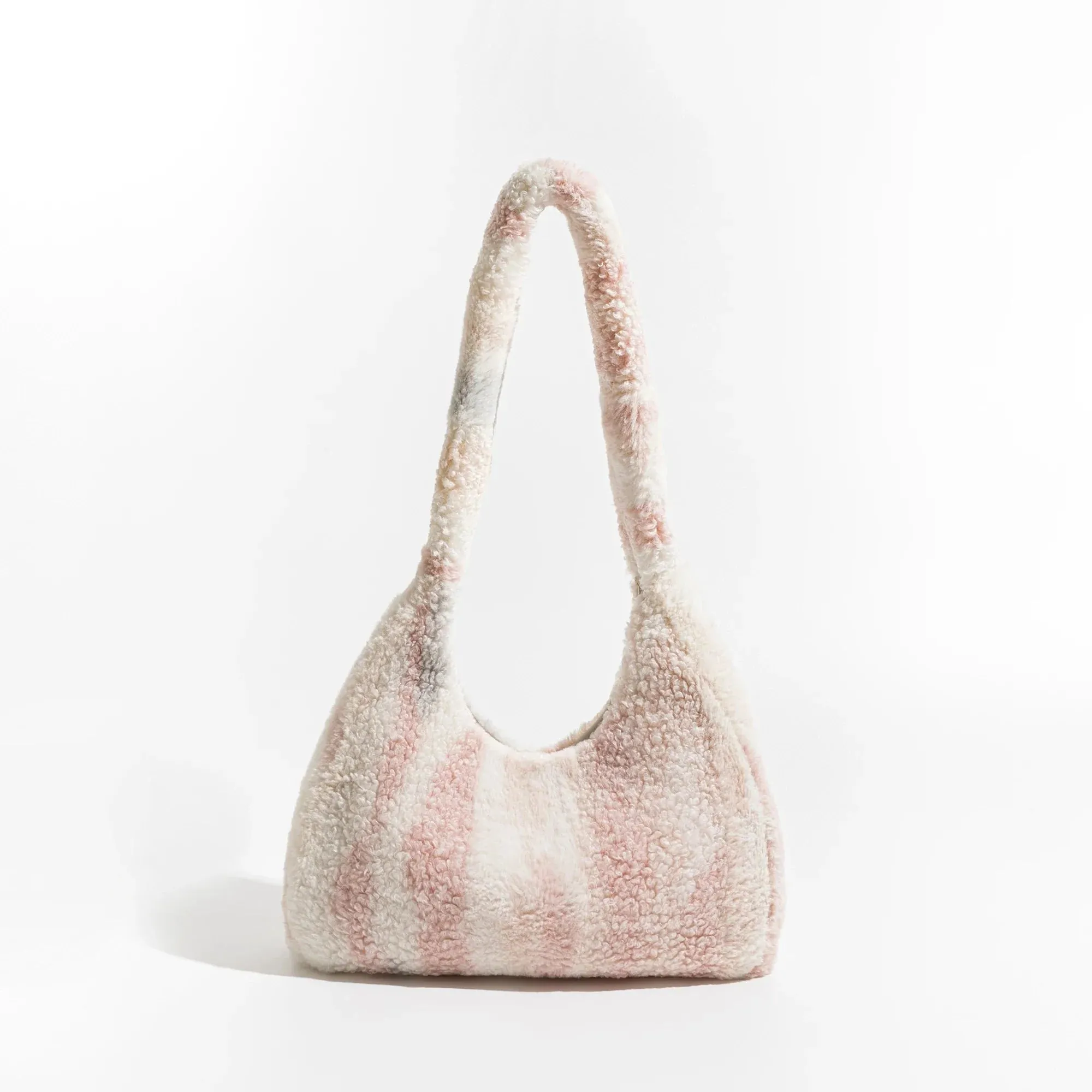 Marlena Tye Die Stripe Faux Fur Hobo Bag