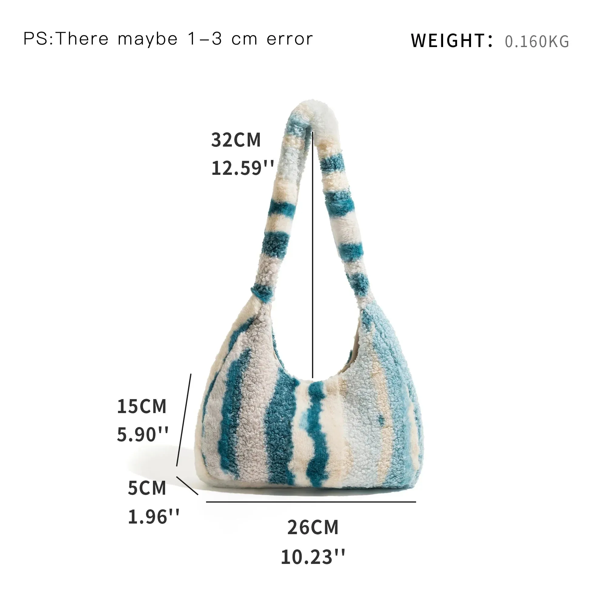 Marlena Tye Die Stripe Faux Fur Hobo Bag