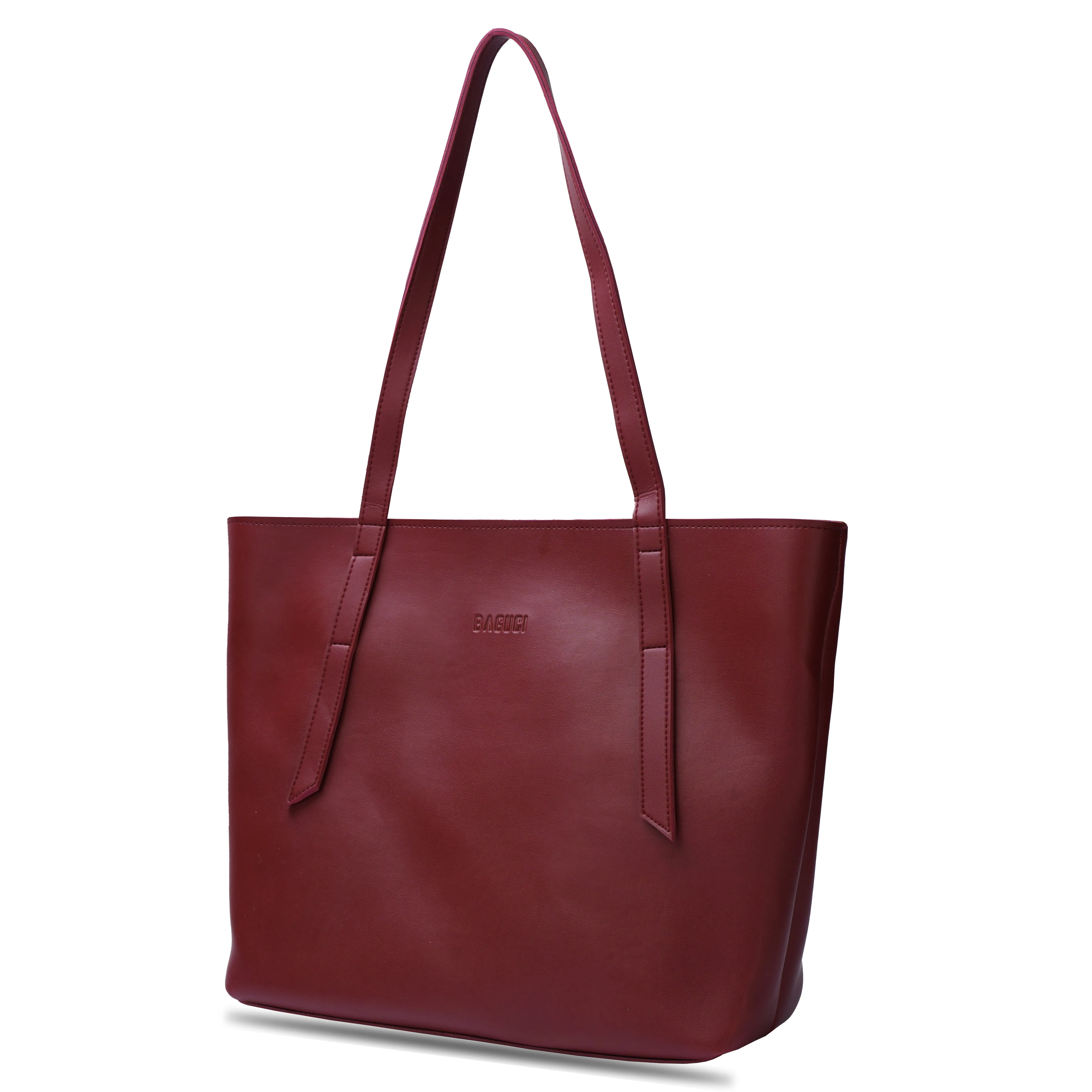 Maroon Long Handle Tote Bag