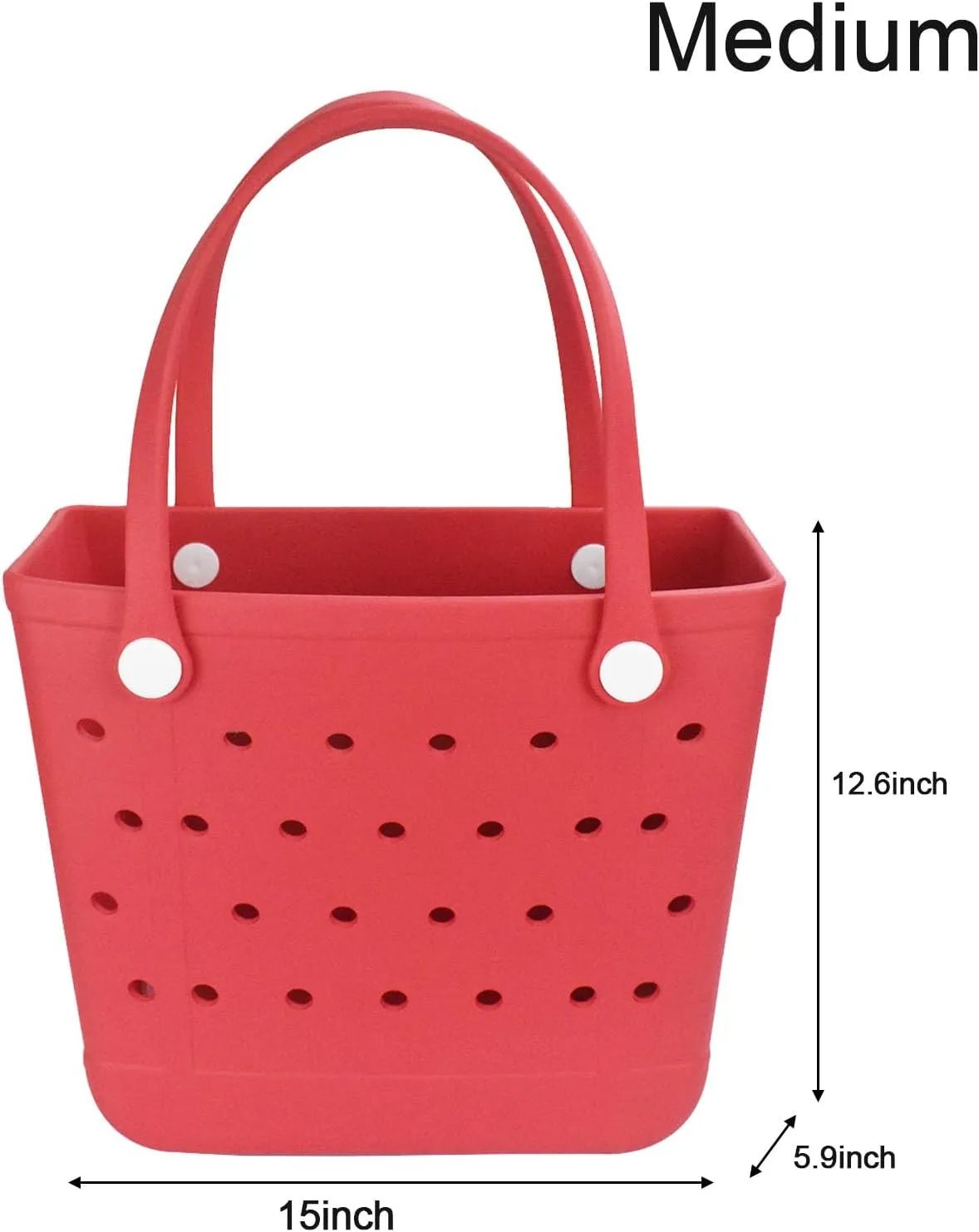 Medium Beach Bag, Waterproof Rubber Beach Bag, Washable Open Tote Bag Durable Tote Travel Bags for Outdoor Sport