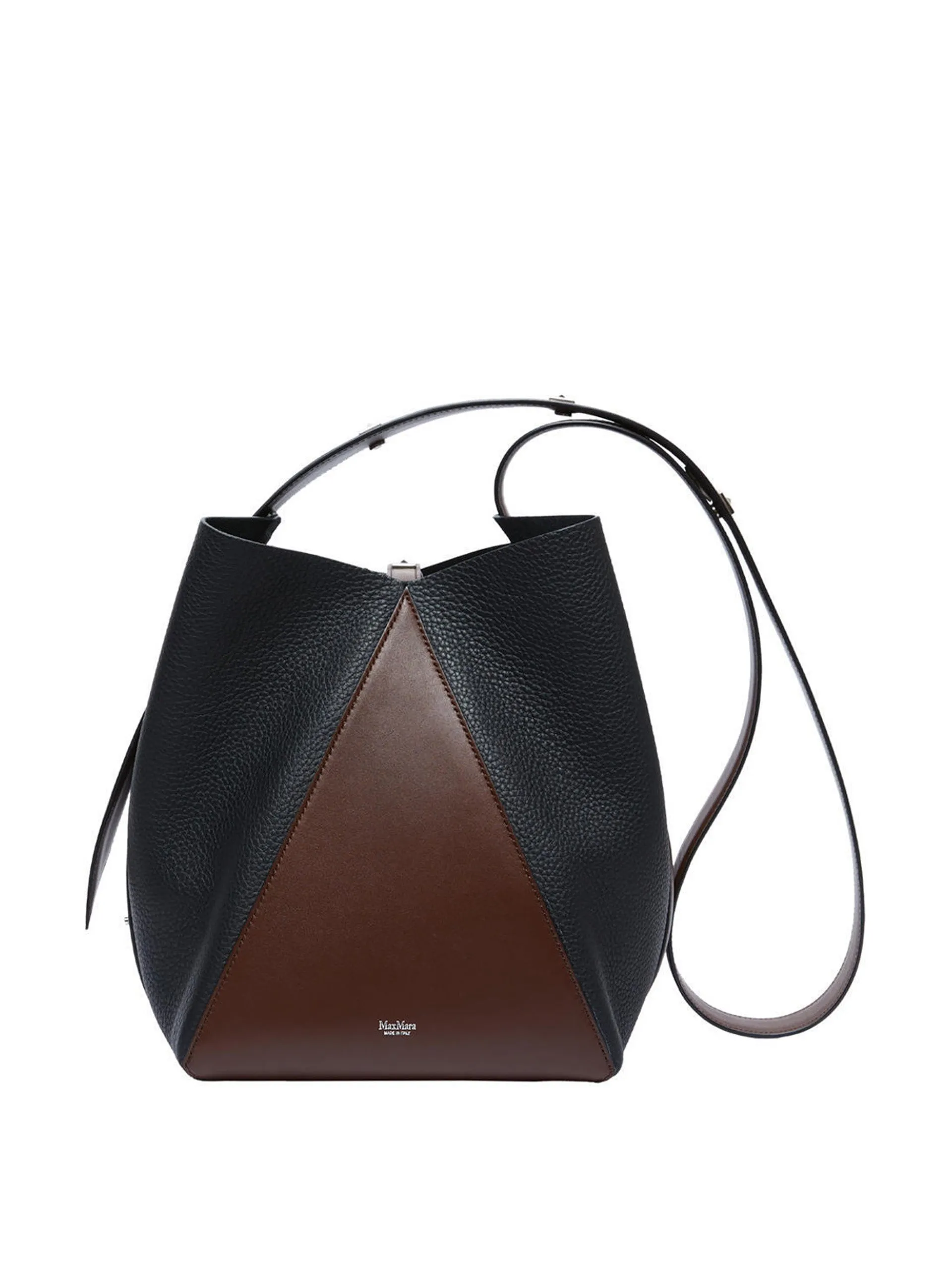 Medium bucket bag in deer-print leather