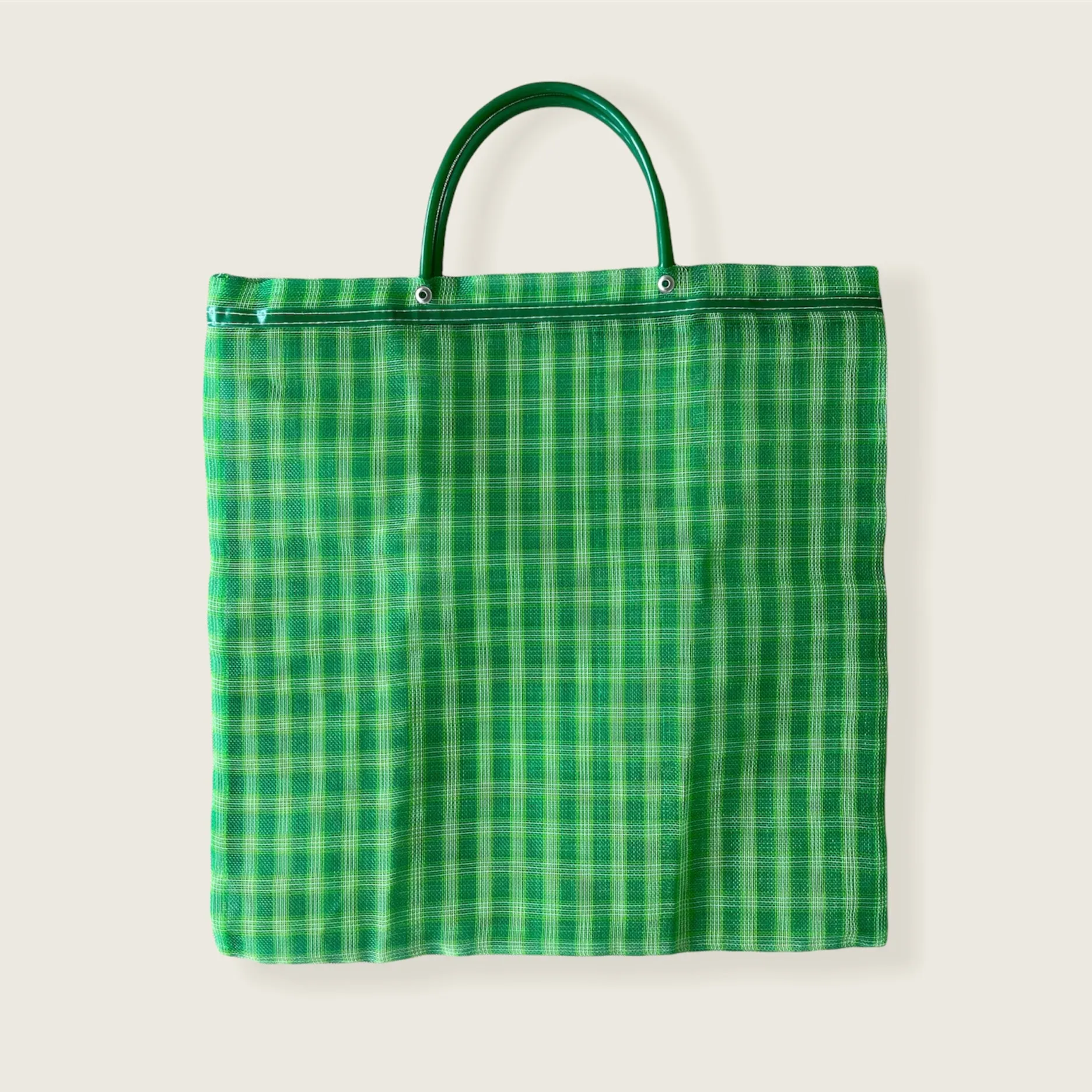 Medium Mexican Plastic Tote Beach Market Bag 14.5 x 15 in