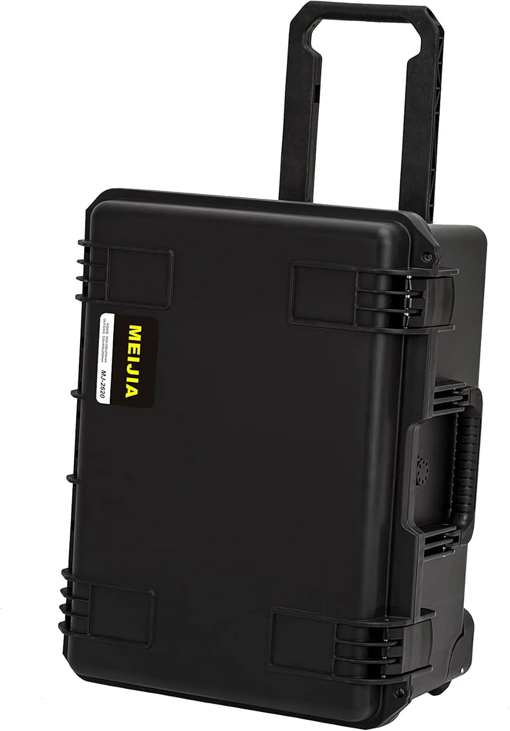 MEIJIA Portable All Weather Waterproof Rolling Hard Case,Camera Case with Customizable Fit Foam,Lightweight design with pull handle and wheels,21.2"x16"x10.51",Black