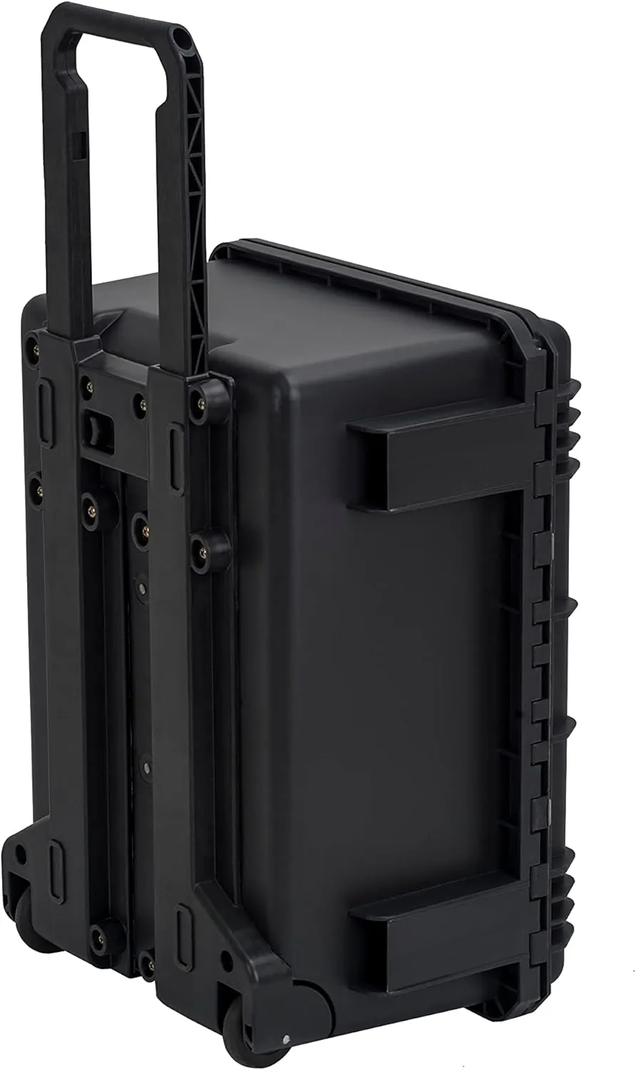 MEIJIA Portable All Weather Waterproof Rolling Hard Case,Camera Case with Customizable Fit Foam,Lightweight design with pull handle and wheels,21.2"x16"x10.51",Black