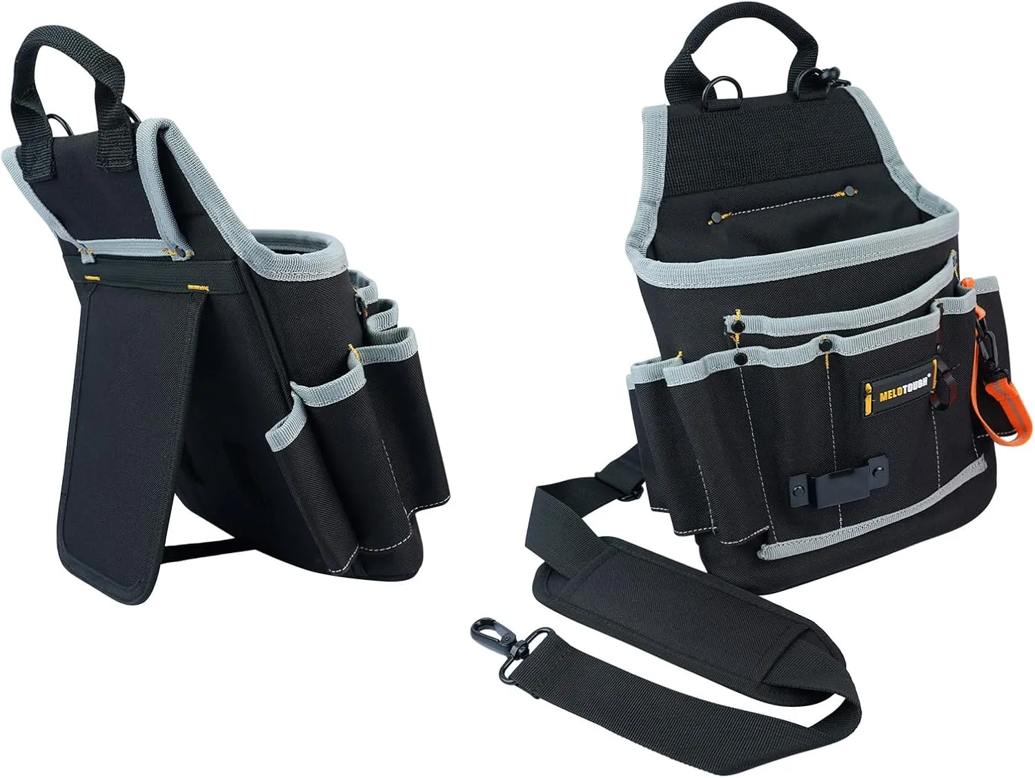 MELOTOUGH Electrician Tool Pouch Tool Belt Pouches Multiple Pockets Tool Organizer for Technician, Maintenance, HVAC