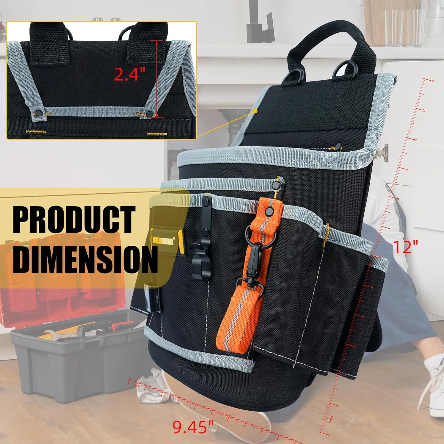 MELOTOUGH Electrician Tool Pouch Tool Belt Pouches Multiple Pockets Tool Organizer for Technician, Maintenance, HVAC