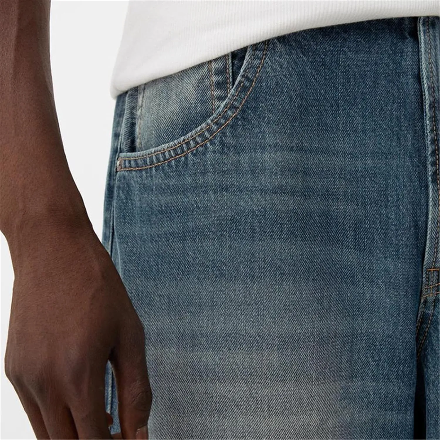Men Grunge Jeans Mid Rise Baggy Wide Leg Hip Hop Skater Denim Pants Vintage Low Waist Loose Fit Trousers Streetwear