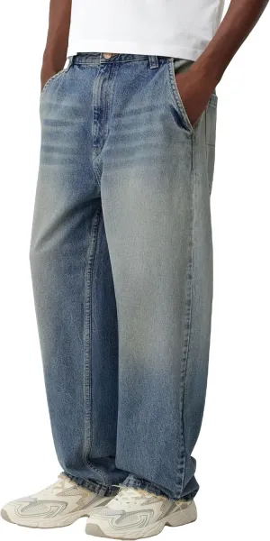 Men Grunge Jeans Vintage Baggy Wide Leg Hip Hop Skater Denim Pants Fashion Casual Loose Fit Trousers Streetwear
