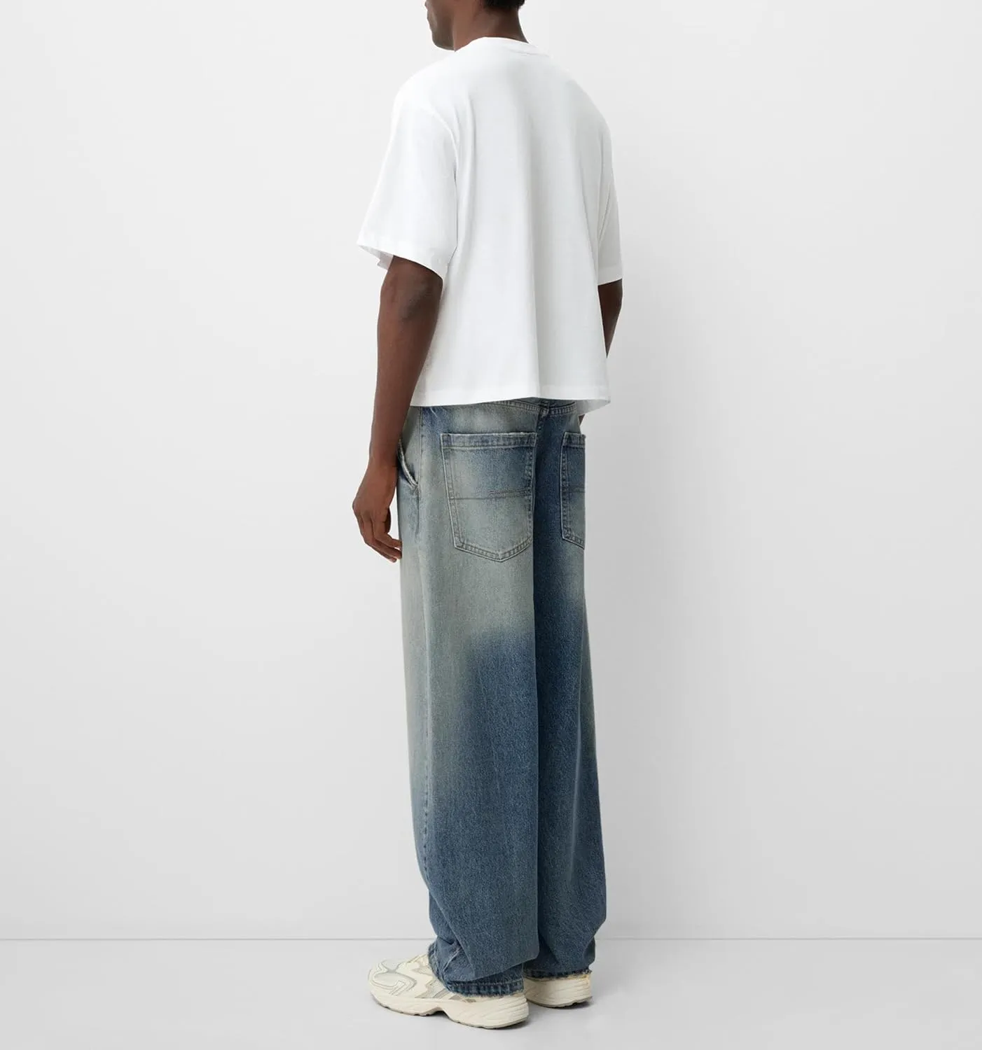 Men Grunge Jeans Vintage Baggy Wide Leg Hip Hop Skater Denim Pants Fashion Casual Loose Fit Trousers Streetwear