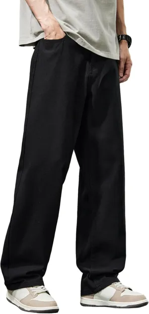 Men's Baggy Jeans Loose Fit Y2k Skater Denim Pants Straight Leg Hip Hop Trousers