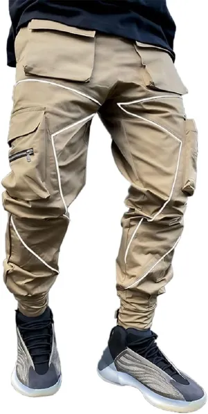 Mens Cargo Pants Hip Hop Techwear Harem Pant Jogger Sweatpants with Pockets Jogging Punk