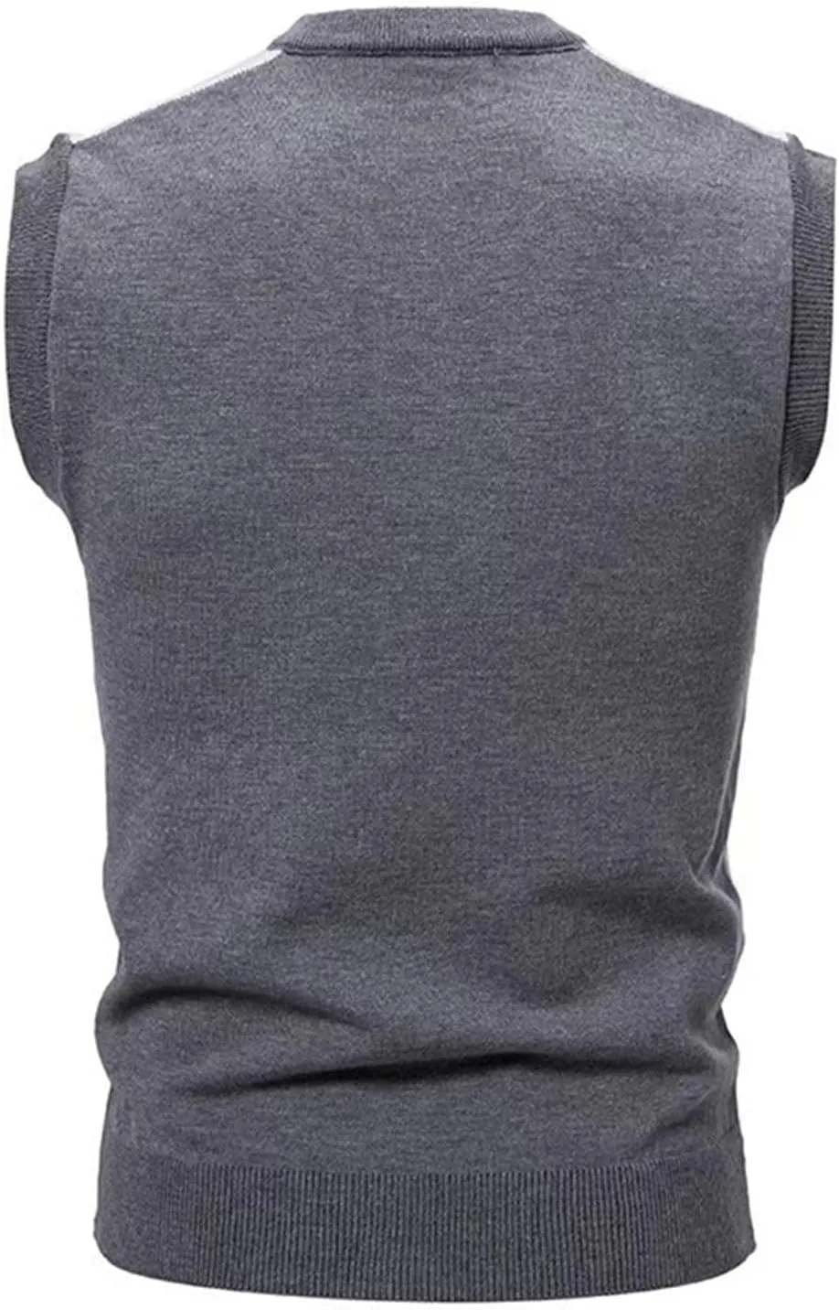 Mens Casual Argyle Sweater Vest Vneck Sleeveless Button Up Pullover Knitwear Vests Wool Blend Solid Cardigan Sweaters