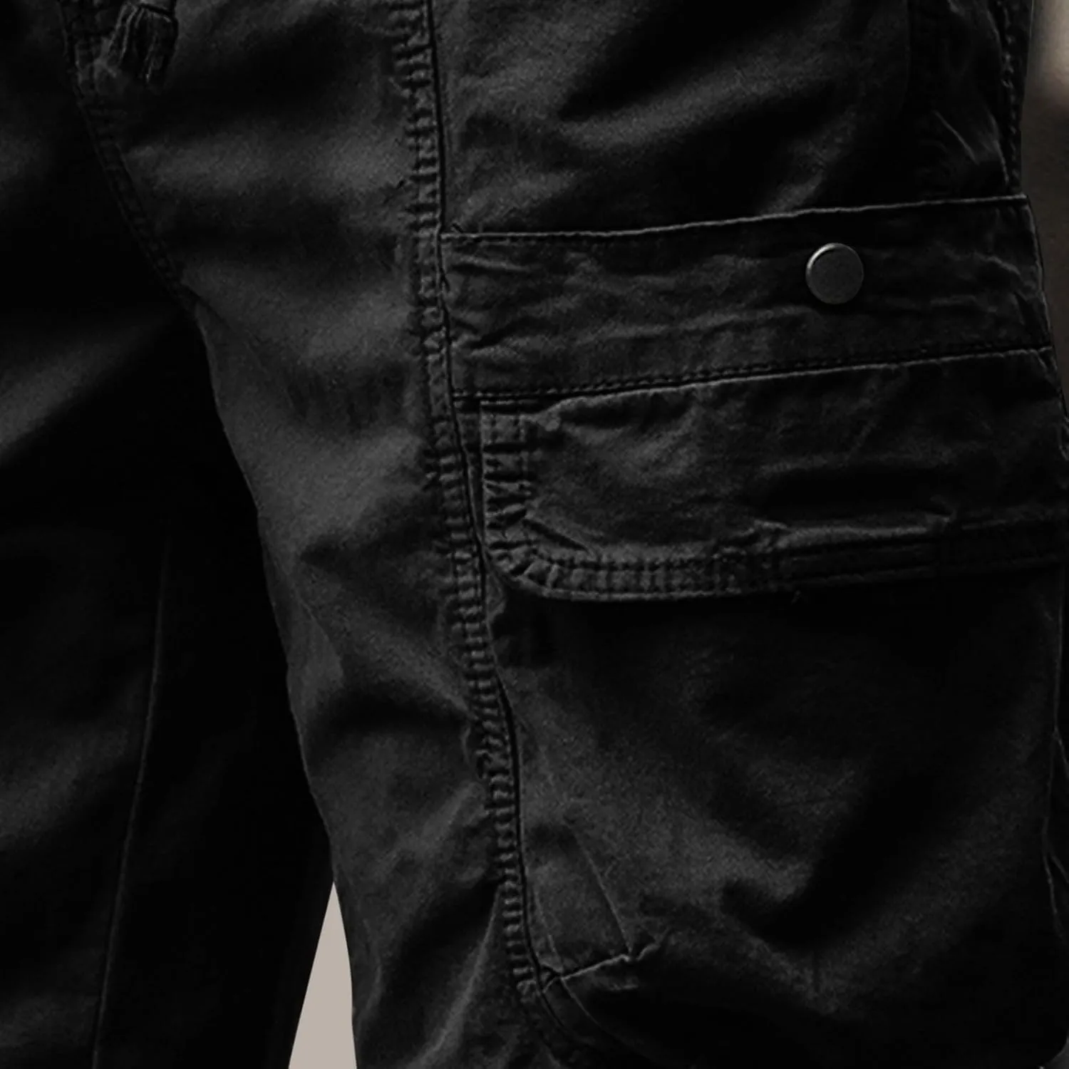 Mens Classic-Fit Cargo Shorts for Hiking Climbing Cotton Elastic Waist Multi-Pocket Summer Workout Gym Camping Shorts