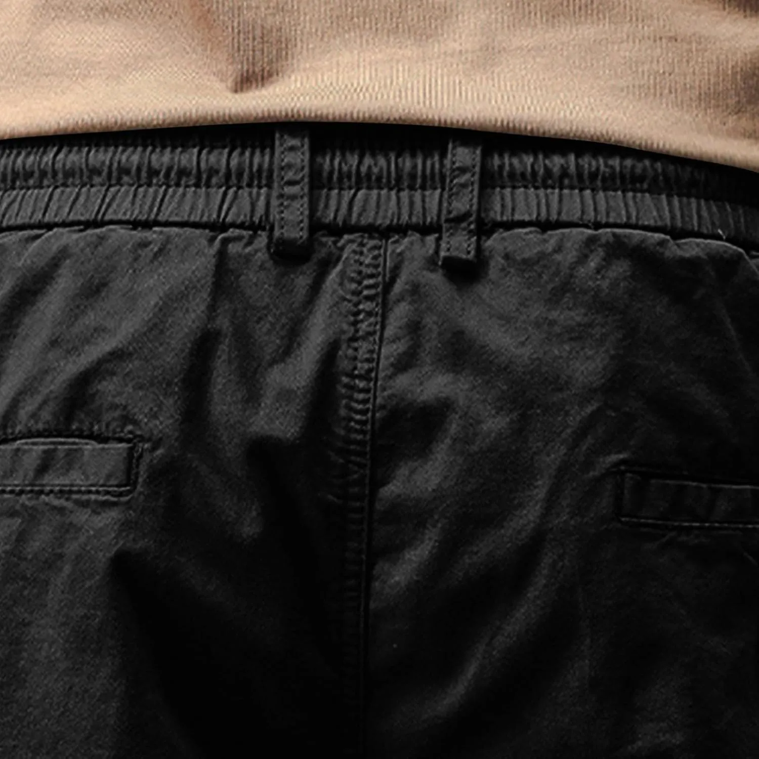 Mens Classic-Fit Cargo Shorts for Hiking Climbing Cotton Elastic Waist Multi-Pocket Summer Workout Gym Camping Shorts