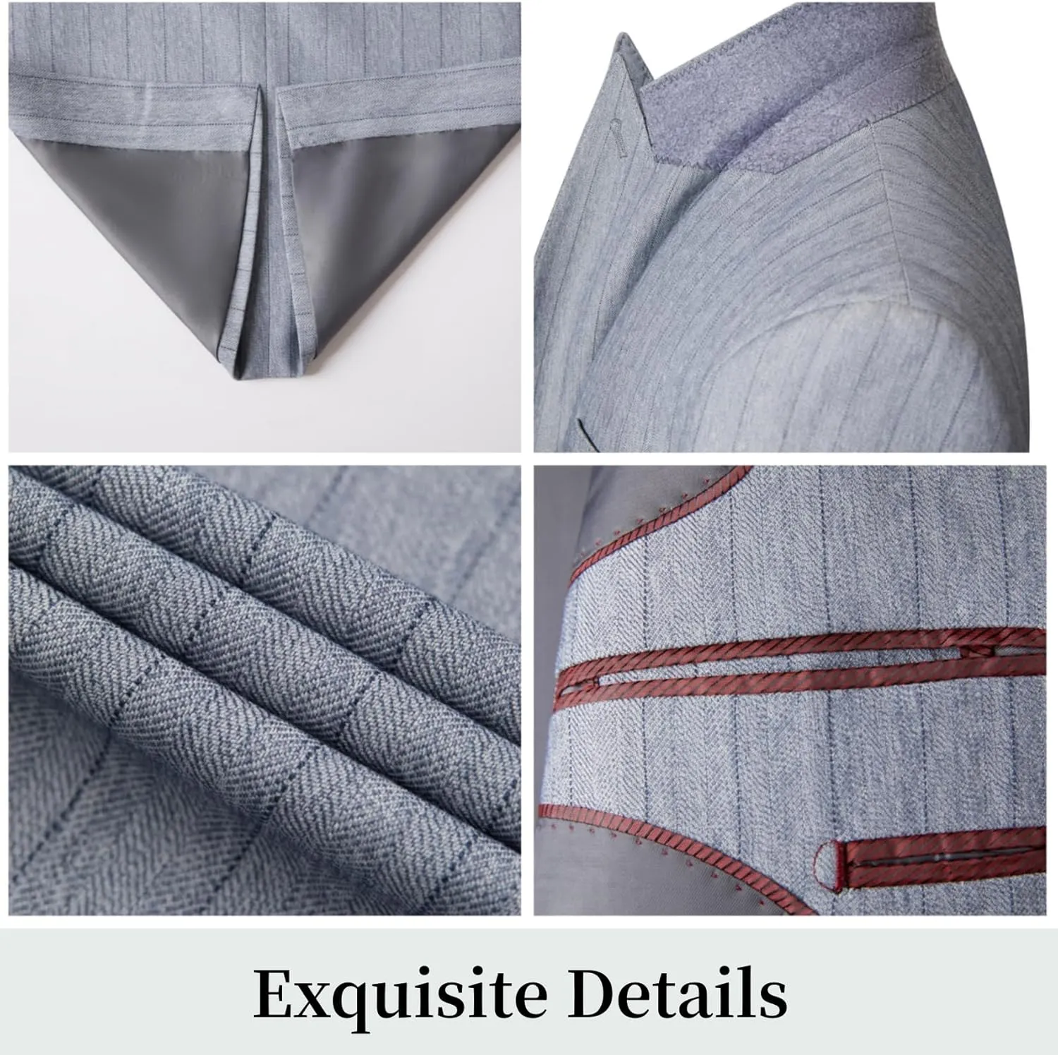 Men's Classic Stripe Suit 3 Piece Elegant Business Suit Two Button Wedding Prom Tuxedo Jacket Vest & Pants 2025