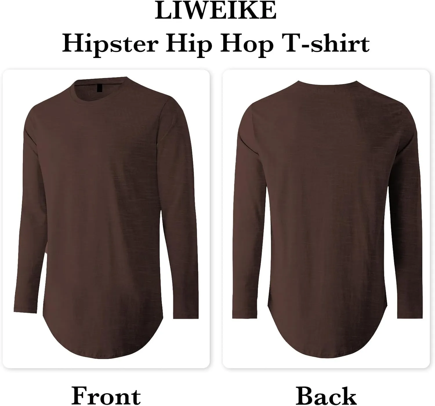 Mens Hipster Hip Hop Longline Crewneck T-Shirt
