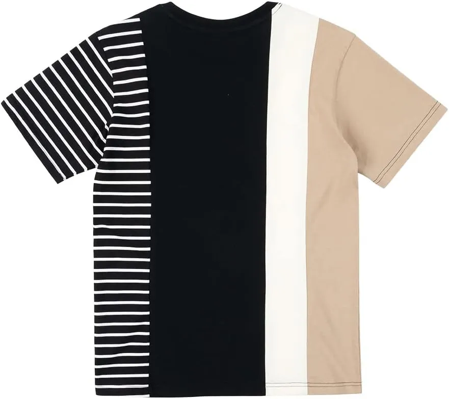 Mens Striped T-Shirt Crewneck Short Sleeve T-Shirt Men's Cotton T-Shirt