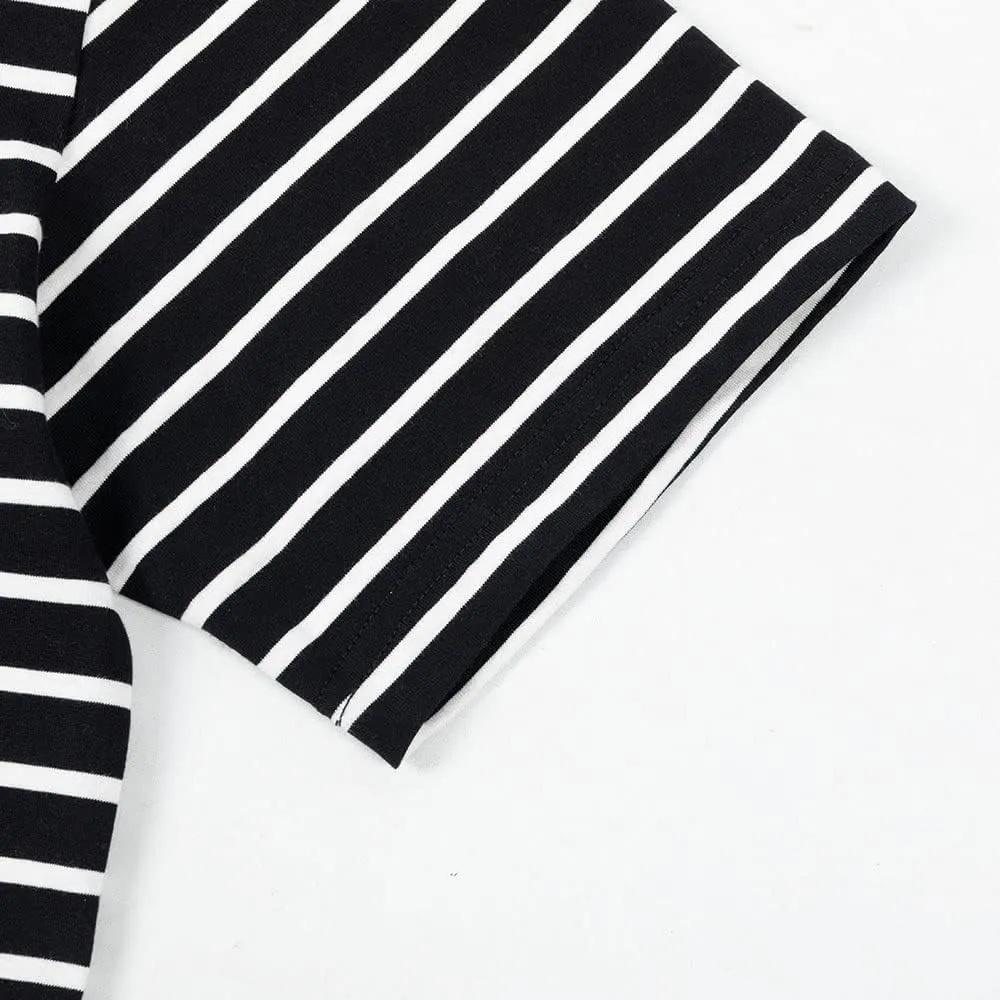 Mens Striped T-Shirt Crewneck Short Sleeve T-Shirt Men's Cotton T-Shirt