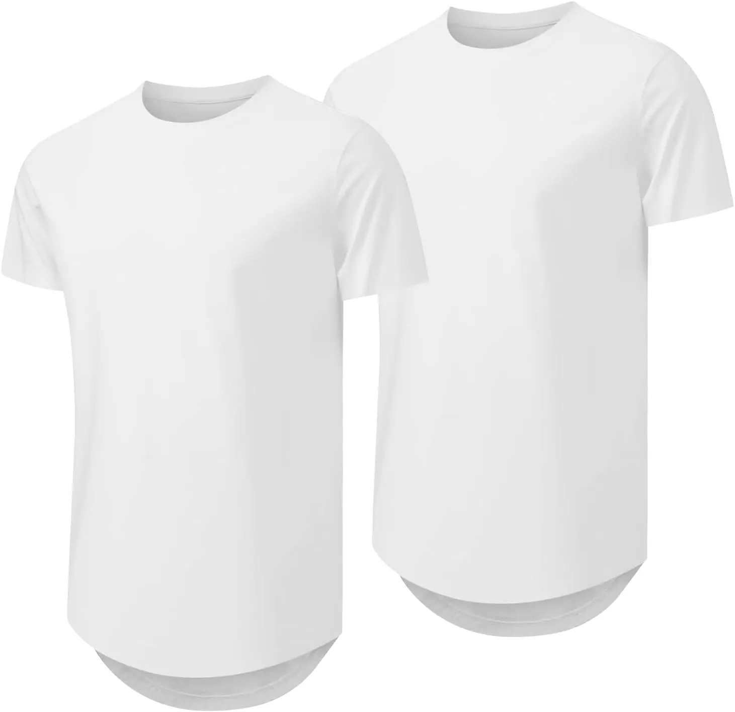 Mens T Shirts Casual Hipster Hip Hop Longline Crewneck Tee Shirts