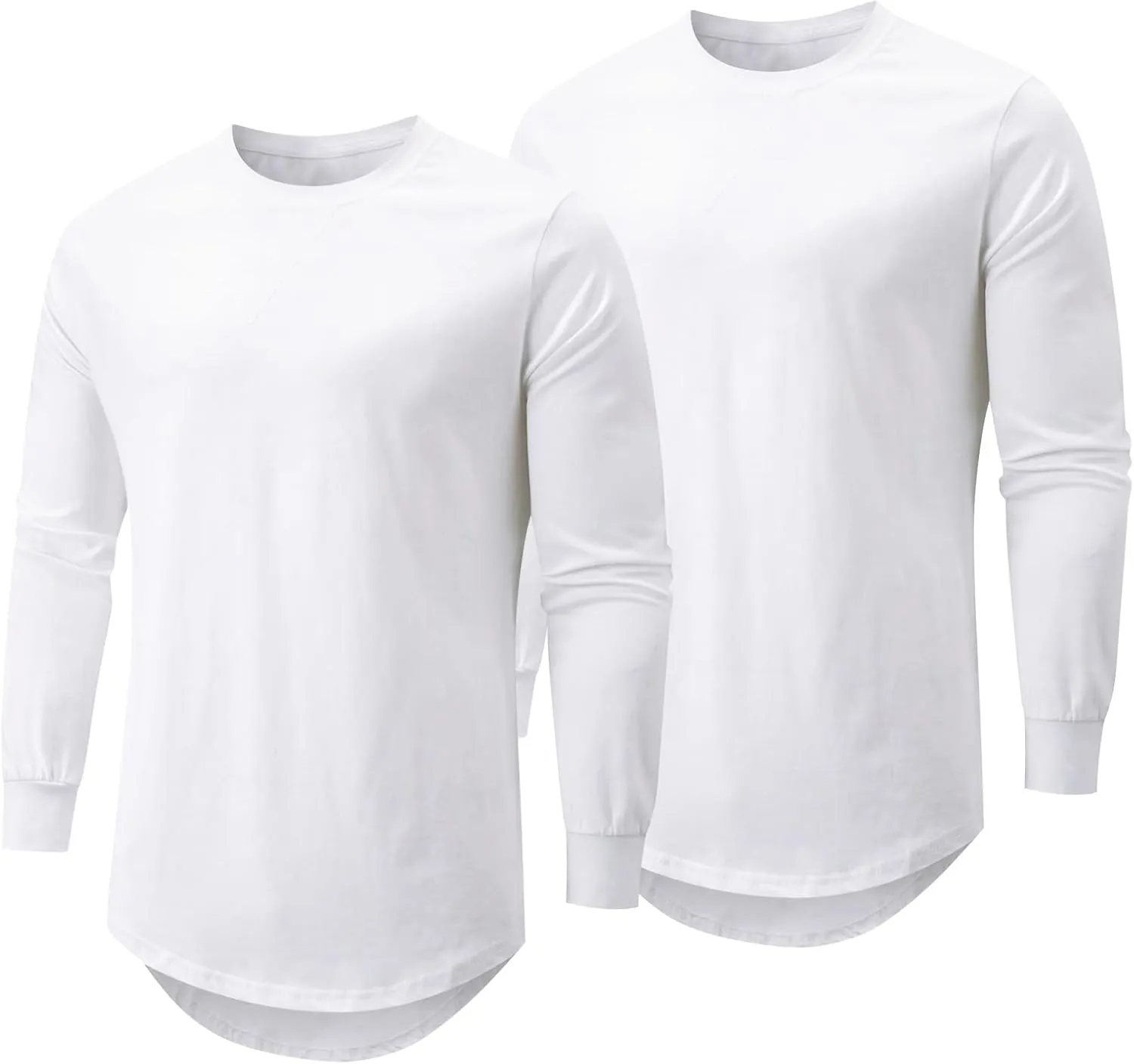 Mens T Shirts Casual Hipster Hip Hop Longline Crewneck Tee Shirts