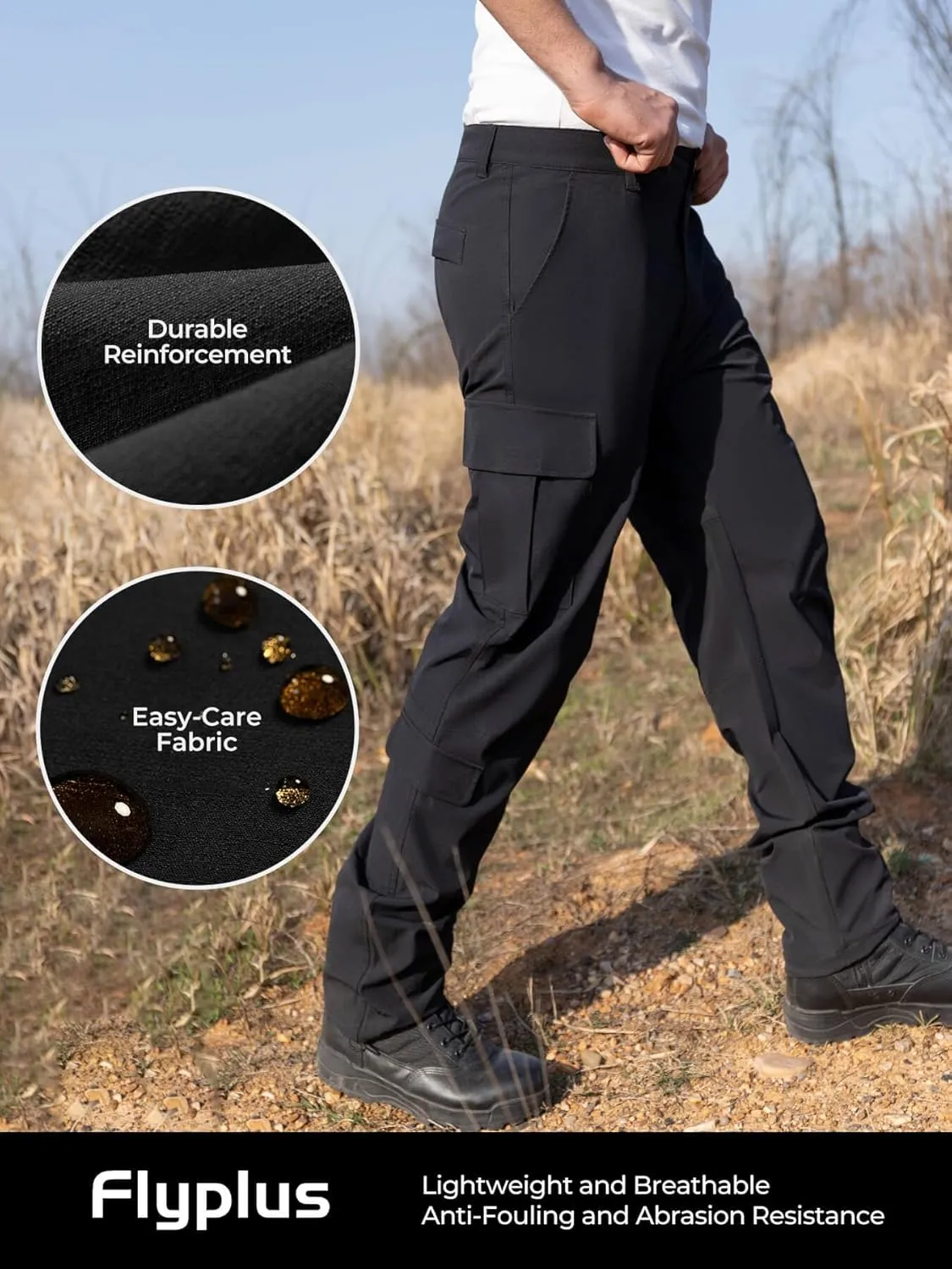 Men's Tactical Cargo Pants Ripstop Durable Stretch Waterproof Multi-Pocket Lightweight for Construction Work Hiking