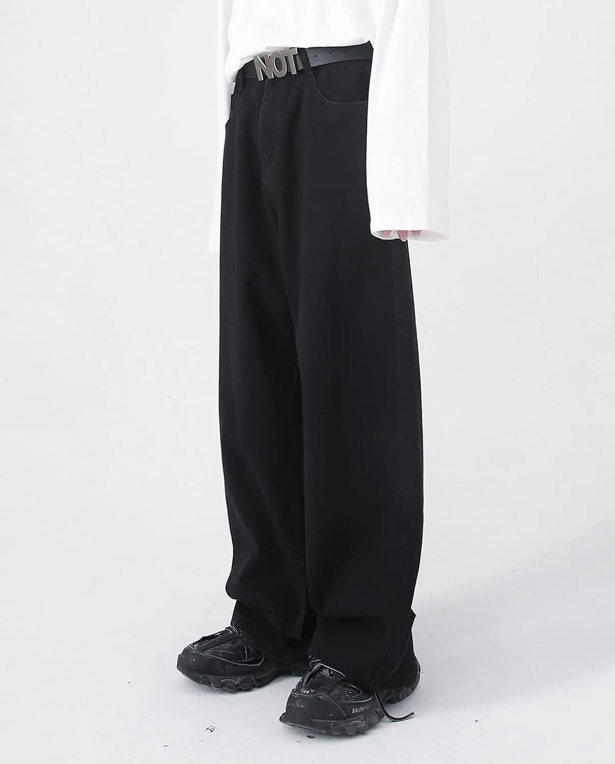 Mens Teen Boys Baggy Skater Jeans Mid Rise Wide Leg Hip Hop Jeans Vintage 90s Casual Loose Denim Pants