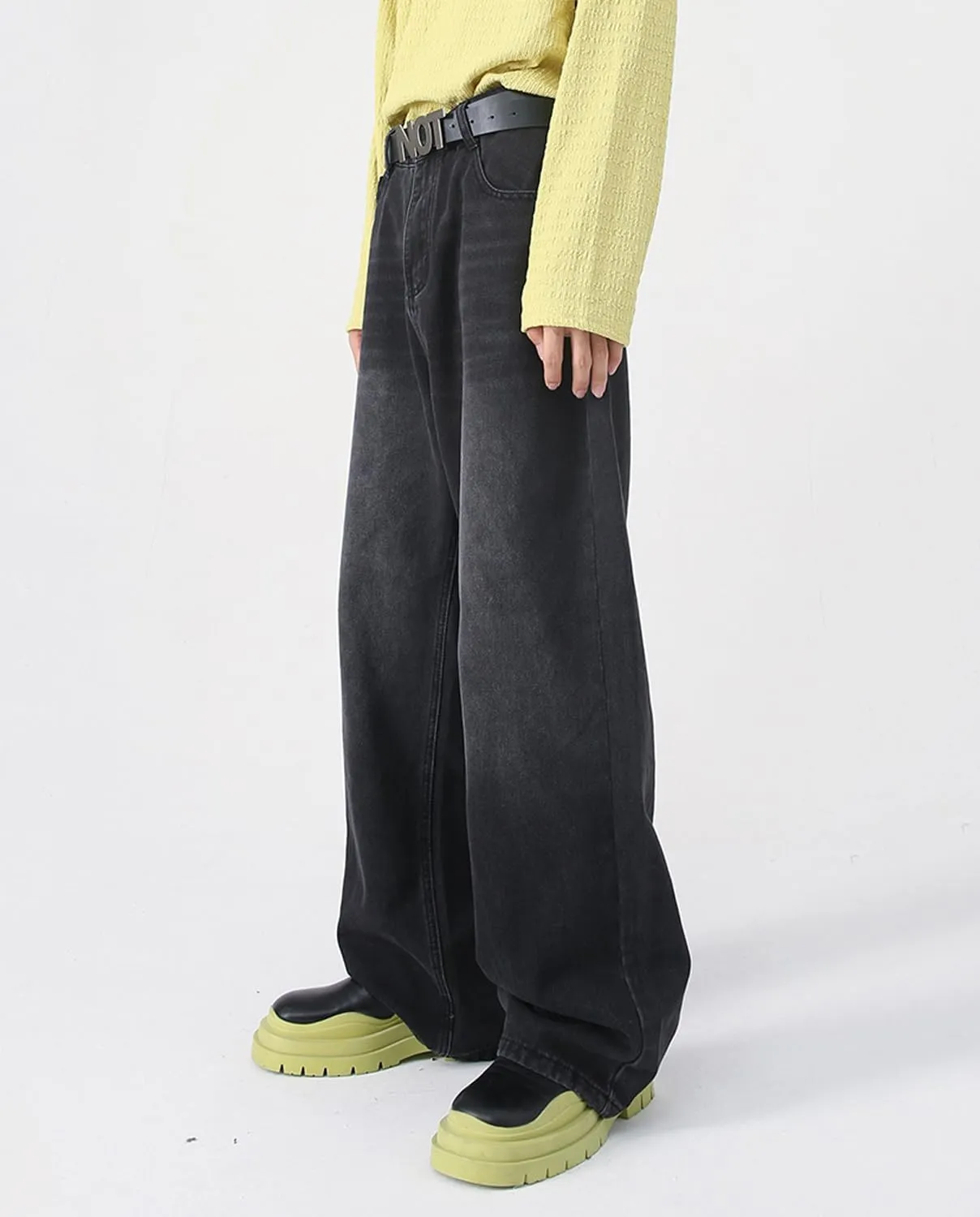 Mens Teen Boys Baggy Skater Jeans Mid Rise Wide Leg Hip Hop Jeans Vintage 90s Casual Loose Denim Pants