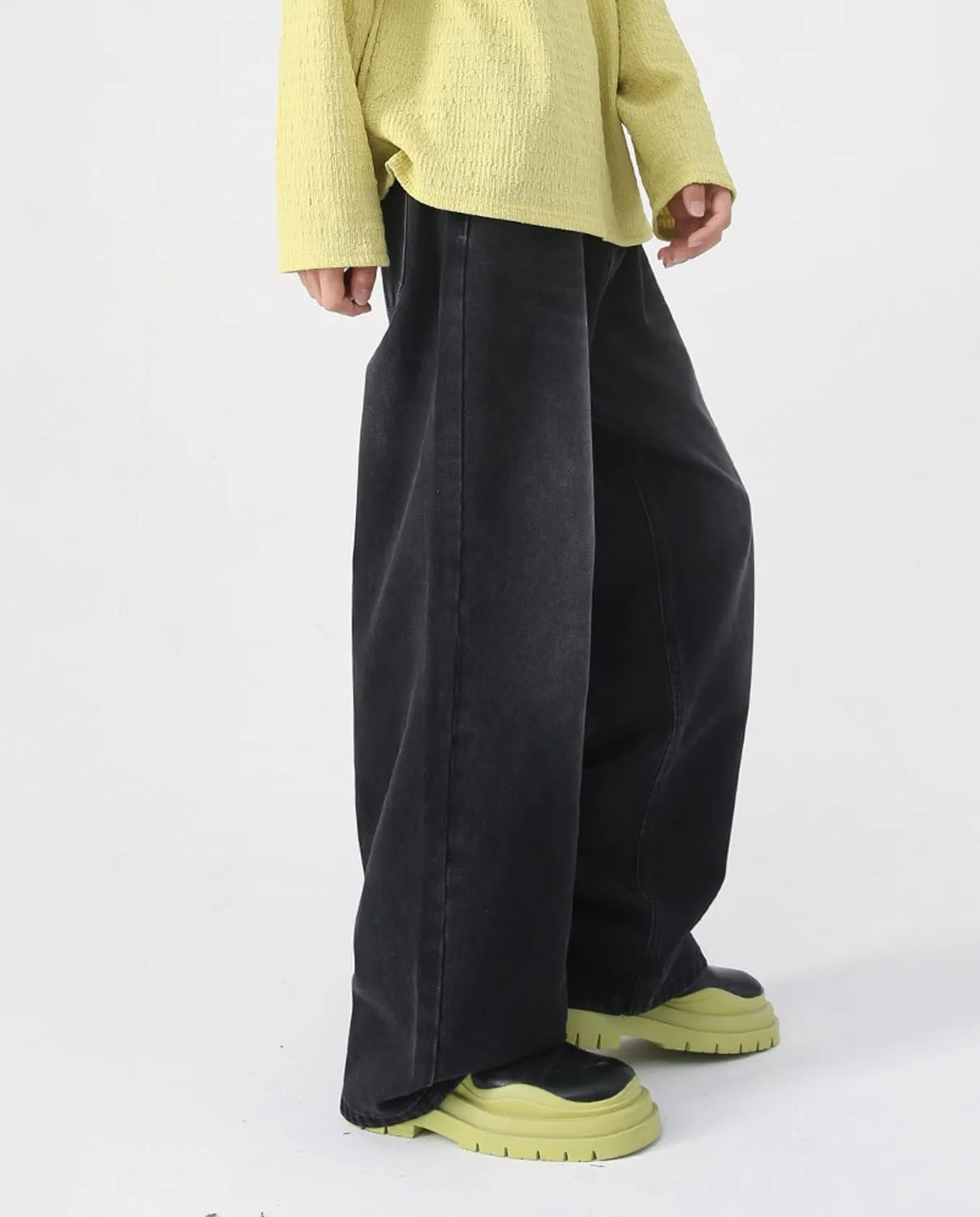 Mens Teen Boys Baggy Skater Jeans Mid Rise Wide Leg Hip Hop Jeans Vintage 90s Casual Loose Denim Pants