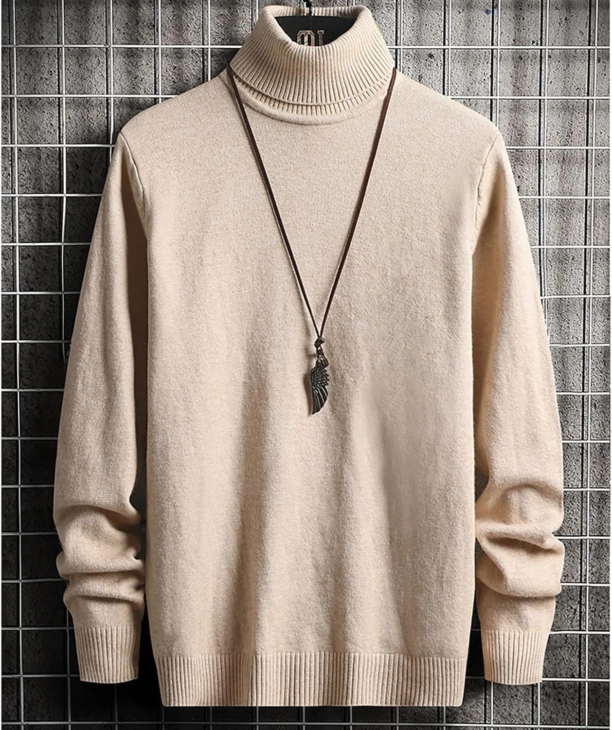 Mens Turtleneck Sweaters,Casual Basic Knitted Sweater Slim Long Sleeve Classic Solid Pullover Knitwear Tops