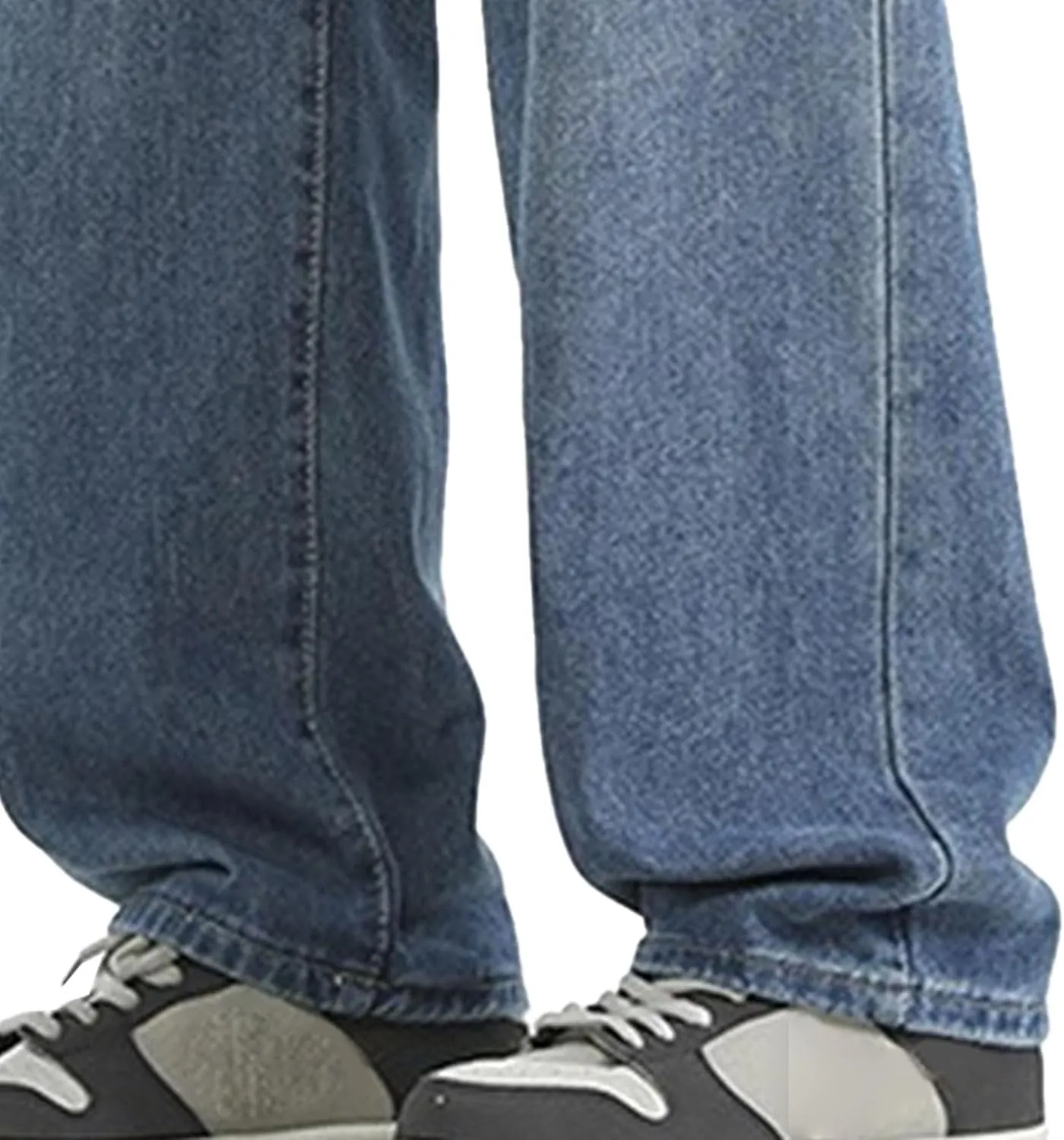 Mens Wide Leg Stylish Skater Jeans Casual Loose Fit Denim Pants Vintage Streetwear Hip Hop Jeggings